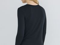 Лонгслив с содержанием модала и шёлка, Черный