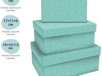 Набор прямоугольных коробок 3в1, MESHU "Turquoise style", (19*12*7,5-15*10*5см)