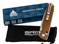 Складной нож SRM Terrier 258L-GW2, сталь 140Cr, рукоять песочный G10