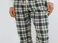 Брюки пижамные в клетку, Зеленый