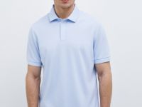 Поло из ткани пике, Голубой
