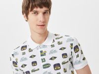 Мужское поло Lacoste Slim Fit с принтом