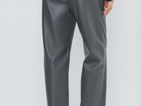 Брюки из искусственной кожи, Серый