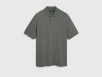 Поло из текстурной хлопковой ткани, Коричневый