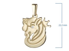 Классическая подвеска из желтого золота с бриллиантом э0301пд04201499