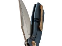 Складной нож Assassin knives Mini Rex Flipper, сталь Damascus, рукоять титан, синий