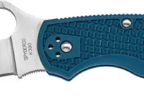 Складной нож Spyderco Police 4 LTW сталь K390, рукоять FRN голубая