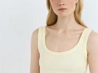 Базовая майка в рубчик, Желтый