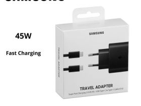 Сетевое зарядное устройство Samsung Super Fast Charger Type-C 45W + Cable Type-C 5А/1m (черный)