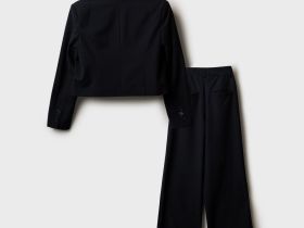 Костюм текстильный для девочек: брюки, пиджак