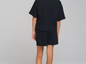 Комплект трикотажный для девочек: фуфайка (футболка), шорты