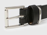 Ремень с металлической шлёвкой, Черный