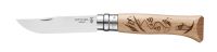 Нож Opinel №8 Alpine adventures, нержавеющая сталь, рукоять дуб, гравировка лыжи