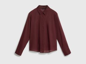 Полупрозрачная рубашка из хлопка и рами, Фиолетовый