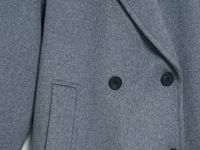 Длинное двубортное пальто из шерсти, Серый