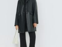 Плащ из искусственной кожи, Черный