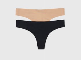 Бесшовные трусы-бразилиана, 2 шт., Бежевый