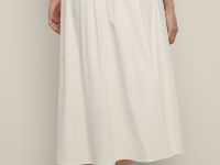 Юбка миди из хлопка с эластичным поясом