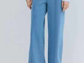 Широкие джинсы с эластаном, Голубой
