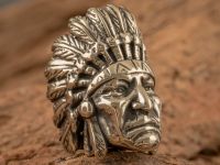 Бусина для темляка Индеец, мельхиор