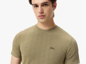 Мужская хлопковая футболка Lacoste стандартного кроя