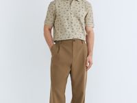 Поло из хлопка с принтом, Бежевый