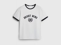 Футболка с контрастной отделкой, Белый