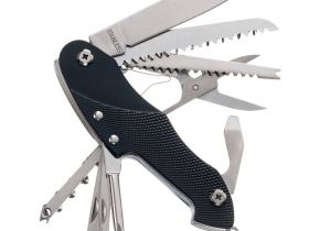 Нож перочинный Stinger FK-KG5011L7B 96 мм, 15 функций, черный, в блистере