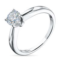 Классическое кольцо из белого золота э4712кц09210855_white