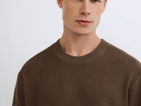 Текстурный джемпер, Коричневый