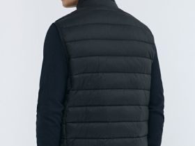 Ультралёгкий жилет с воротником-стойкой, Черный