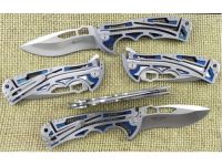 Складной нож CRKT Nirk Tighe, сталь AUS-8, рукоять нержавеющая сталь, серебристо-синий