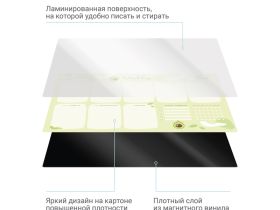 Магнитный планер на неделю MESHU "Avocado" А4, с маркером