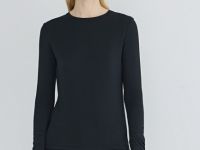 Лонгслив с содержанием модала и шёлка, Черный