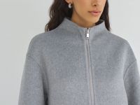 Бомбер из пальтовой ткани, Серый