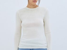 Вязаный джемпер с шерстью, Бежевый