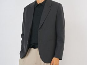 Однобортный пиджак из смесовой шерсти, Серый