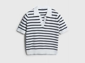 Джемпер-поло с коротким рукавом, Белый