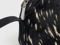 Сумка из натуральной кожи с мехом, Черный