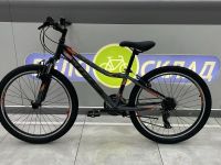 Подростковый велосипед Stels Turbo 410 V 24, год 2025, цвет Черный-Оранжевый