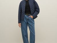 Куртка утепленная с округлым воротником