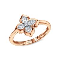 Золотое кольцо с бриллиантами природными