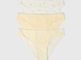 Классические трусы-брифы с принтом, 3 шт., Желтый