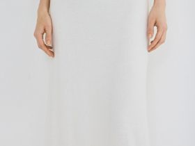 Вязаная юбка из струящейся пряжи, Белый