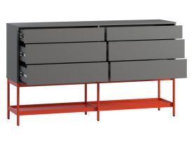 Комод Изи 158x91 Графитовый/Оранжевый