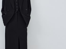 Прямая юбка макси, Черный