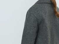 Длинное двубортное пальто, Серый