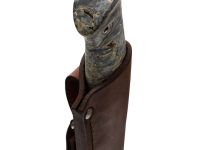 Охотничий нож Панцуй, сталь M398, рукоять кап березы, синий