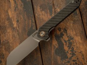 Складной нож CJRB Rampart, сталь D2, Carbon Fiber