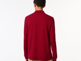 Мужское поло Lacoste L.12.21 классического кроя с длинным рукавом
